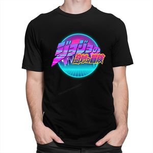 Mode Bizarre aventure chemise hommes fête des pères Retrowave néon t-shirts Manga t-shirt coton Vaporwave japon Anime Tee hauts 220608