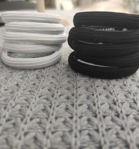 Fashion Black and White Hair Ties C Elastic Circle Circle Accesorios de cuerda Cabello con tarjeta de papel3454953