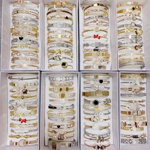 Bracelets de mode Hommes Bracelet Dégradé Unisexe Designer Bracelets Titane Bijoux En Acier Inoxydable Femmes Spécial Gros Bracelet De Luxe