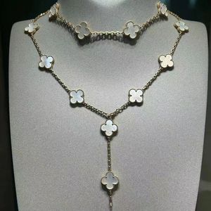 Marque de mode 4/quatre trèfle collier de luxe Agate diamant pendentif collier pour femmes VansCleef collier de haute qualité en or 18 carats collier de créateur bijoux
