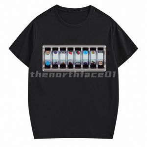 Marca de moda Camiseta de lujo para hombre Camisa polo Patrón de máquina de juego de tigre Cuello redondo Manga corta Camiseta suelta Top casual Negro Blanco Tamaño asiático S-2XL