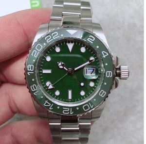 Avec boîte montres de luxe de haute qualité ii 18k or blanc cadran vert lunette en céramique 116718 g automatique mens montre mans montres montre-bracelet