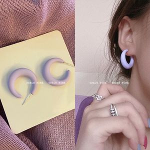 Mode bonbons couleur résine cercle boucles d'oreilles coréen demi-cercle C forme ronde acrylique boucles d'oreilles 2022 bijoux à la mode cadeaux