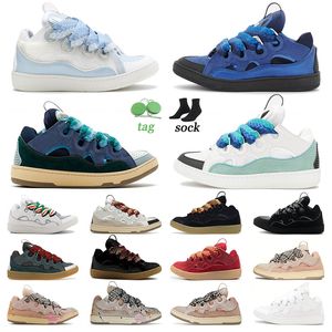 Chaussures décontractées à la mode, chaussures habillées en cuir, chaussures tissées en maille, baskets pour hommes et femmes, bleu vert, bleu clair, bleu coureur, triple blanc, galerie Dept blanc bleu