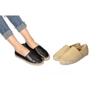 Moda Casual Zapatos de mujer Alpargatas Diseñadores de verano Señoras Pisos Mocasines de mujer de cuero genuino Pescador Niñas Zapatos de lona Tamaño femenino 34-42 Entrega rápida