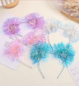 Bandeau oreilles de chat à la mode, Laser Rave, coiffure en guirlandes métalliques, cerceau de fête holographique, accessoires pour cheveux, noël, anniversaire