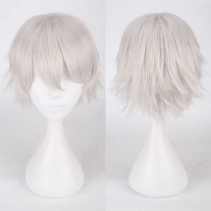 Moda barato corto cosplay peluca hombres resistente al calor pelo sintético disfraz de halloween fiesta s peruca + libre tapa y0913