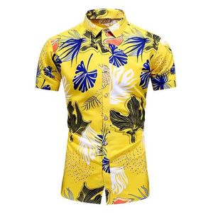 Mode Chinois Design Hawaii Beach Manches courtes Chemises décontractées Blouse d'impression pour hommes Vêtements d'été Plus Taille asiatique 5XL 6XL 210809