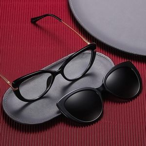 Gafas de sol compuestas de moda Marco óptico principal Gafas de sol de ojo de gato ovaladas convertibles especiales