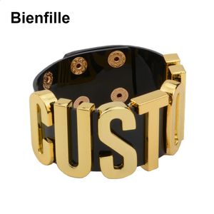 Mode Cosplay Bijoux Personnalisé Fille Cadeau Fabriqué À La Main Lettre Personnalisée Bracelet Harajuku Kawaii Nom Personnalisé Manchette En PVC Clair 240311