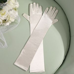 Gants de mariée en Satin, cristaux de mode, longueur au-dessus du coude, doigt complet, gants de mariage avec strass, gants courts de fête formelle