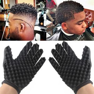 Mode boucles bobine outil magique vague barbier brosse à cheveux éponge gants pour dreads Afro Locs torsion boucle bobine outil magique