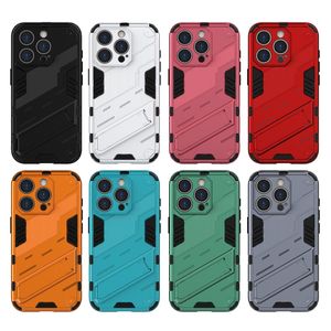 Mode Defender Holder Cases Pour Iphone 15 Plus 14 Pro 13 12 11 Max XR XS 8 7 6 Hybrid Layer Hard PC TPU Stand Armor Heavy Duty Impact Combo Smart Phone Back Cover Skin