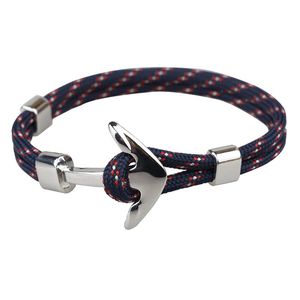 Bracelet à breloques ancre fait à la main pour hommes et femmes, Design de mode, Bracelets paracorde tissés multicolores pour vente en gros