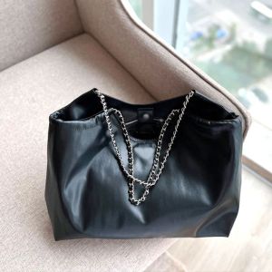 Sac de créateur de mode Premium sense, sac à bandoulière à main taille 39x26 noir argent, fourre-tout à double chaîne, sac de shopping 2024