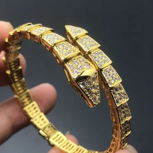Diseñador de moda brazalete joyería de diseñador mujer oro rosa platino serpiente pulsera brazalete de oro joyería de lujo para hombres pulsera brazaletes para mujeres regalos para parejas