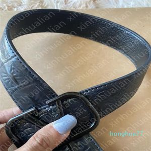 Ceinture de créateur de mode pour hommes et femmes, classique, mode décontractée, lettre, boucle lisse, largeur 3.8 cm