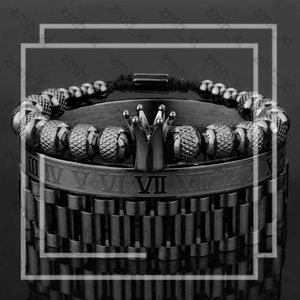 Bracelet de créateur de mode 3pcs / ensemble Imperial Crown King Mens Bracelet Pave CZ Gold Bracelets For Men Luxury Luxury Chandle Brangle Brangle d'anniversaire 497