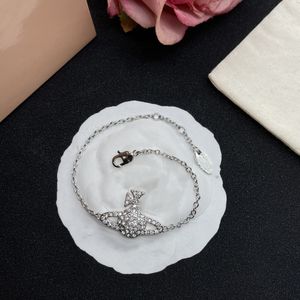 Bracelets porte-bonheur de marque de créateur de mode planète de luxe femmes bijoux Saturn ChainBracelet en métal perle pour femme Bracelet en or f78