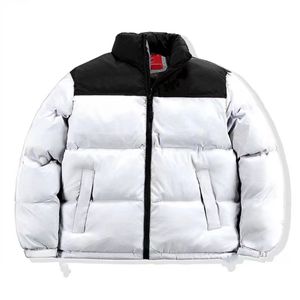 Diseñador de moda Chaquetas de plumón Invierno para hombre Cálido casual Cuello alto Blanco y negro Color a juego Color sólido Parkas Chaqueta Norte bordado Manga larga C