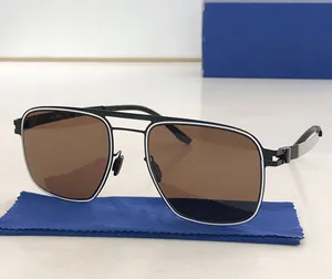 Créateur de mode ELI lunettes de soleil pour hommes lunettes de forme carrée en métal ultra-léger vintage classique protection UV de style polyvalent simple extérieur livré avec étui