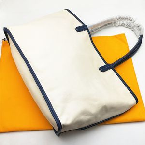 Bolso de mano a la moda para mujer, bolso de compras para playa, bolso de lona de diseñador, bolso con adorno y asa de cuero auténtico