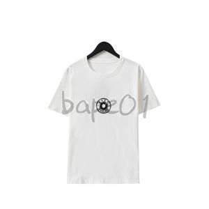 Designer de mode Mens T-shirt Polo Shirt De Luxe Cercle Lettre Imprimer Col Rond À Manches Courtes T-Shirt Décontracté Top Noir Blanc Asiatique Taille S-2XL