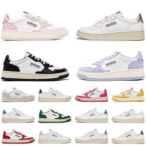 Diseñador de moda Zapatos para correr Autries Medalist Zapatillas de deporte Acción Dos tonos Cuero Gamuza Bajo EE. UU. Hombres Mujeres Blanco Rosa Blanco Plata Rojo Blanco Casual Entrenadores al aire libre