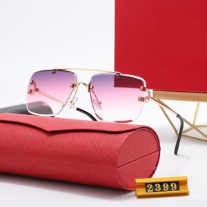 Lunettes de soleil de créateur de mode pour hommes femmes lunettes vin rouge lunettes tête de léopard C décoration demi-cadre anti double pont hommes femme Carti accessoires de lunettes