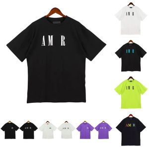 Diseñador de moda camiseta camiseta gráfica camiseta ropa Hombres Mujeres Camisas Moda Carta Estampado Cuello redondo Camiseta de manga corta blanca y negra para hombres de gran tamaño