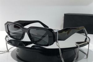 Diseñador de moda Mujer Gafas de sol 17WF Placa Cuadrada Correa de cadena de metal Gafas Forma geométrica Diseño de corte Estilo único Top Qual3396056