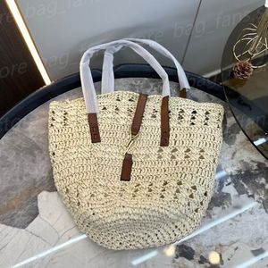 Bolsas tejidas de diseñador de moda con paneles para mujeres Bolsas de diseño de verano de verano con bolsas de cadena de compras de hierba de gran capacidad 23005 26656 26689 26585