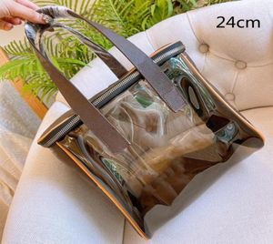 Diseñadores de moda Bolsas de cosméticos transparentes Estuches de cosméticos de gelatina Kits de artículos de tocador Bolsos de lujo Monederos Bolsa de compras pequeña Flor impresa8091001