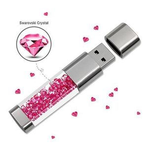 Unidad Flash Usb de cristal de diamante a la moda, unidad de pluma de Metal a granel, 4g, 8g, 16g, 32gb, memoria USB, disco en U, el mejor regalo, unidades de pulgar de 64GB