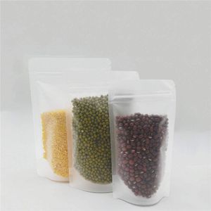 Sacs en plastique givrés Emballage de stockage de cuisine Fermeture à glissière Tenez le sac d'emballage Pochettes scellables
