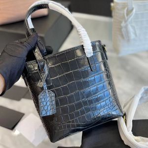 Mini bolso de compras con cordón para mujer al aire libre, diseño de cocodrilo, bolso de mano de cuero genuino