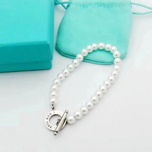 Moda elegante cadena de plata mujer niña anillo diseño de cuentas redondas letra linda pulsera de perlas collar de perlas de alta calidad joyería hermosa