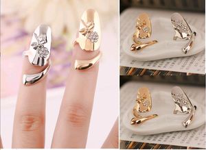 Bague à ongles Design reine libellule, mignonne et exquise, strass, prune, serpent, or, argent, bijoux pour femmes