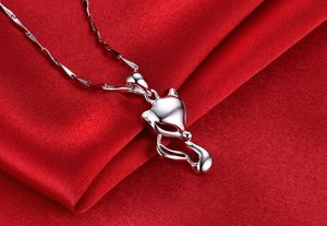 Fashion-Fox Diamond Pendants 925 Sterling Silver Plated Necklace Pendant Jewelryfor Mujer NO INCLUYE CADENA DHL Regalo de Navidad