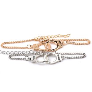 Mode liberté menottes bracelets porte-bonheur argent or main manchette chaîne bracelet bracelet bijoux pour femmes hommes