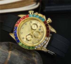 Mode pleine marque montres hommes mâle coloré cristal Style 40 mm de luxe avec Logo en acier métal élastique Quartz horloge Ro 285