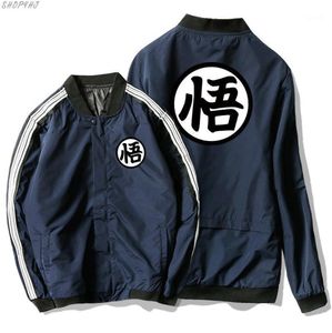 Moda Goku hombres chaqueta abrigo bolsillo botón bombardero negro gris chaquetas masculinas chaqueta casual Men19695718