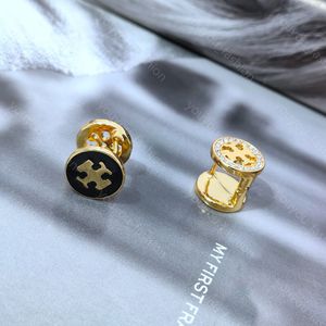 Fashion Gold Double-face Studs Classic Designer Bijoux pour femmes Diamants de luxe Boucle d'oreilles Hoop Style Romantic Earmes Brings Classic Brand Stud Gifts -7