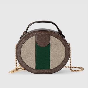 Bolso de moda Bolso de hombro para mujer Diseño de pastel circular Logotipo de metal Bolso bandolera con cadena