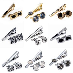 Fashion High Quality Necktie For Mens Gift Classic Pattern Bar Cufflinks Tie Clip Set Men Jewelry Accessory BarryWang