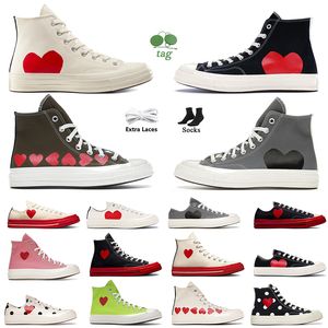 Mode High Top Vintage Comme Des Garcons X 1970s Designer Canvas Chaussures Femmes Hommes All Star Classic 70 Chucks Taylors Low Multi-Heart Trainers Sport Sneakers