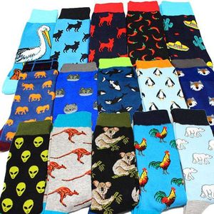 Mode Hip Hop Cartoon Hommes Chaussettes Animal Fruit Personnalité Skateboard Respirant Happy Chaussettes Respirant pas cher Multi-style COOL X0710