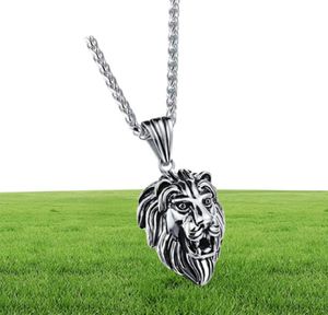 Fashion Hip Hop Jewelry Crown Lion Head Pendse helado Rhinestons Claro de acera Cubina de acero inoxidable258A6321025