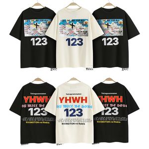 Camisetas Vintage de Hip Hop para hombre, camiseta con estampado de cruz de iglesia, camiseta holgada informal de manga corta Tss RRR123