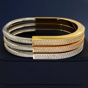 Bracelet de verrouillage de marque dupe, bijoux à la mode pour femmes et hommes, bracelets charmants avec plein de diamants